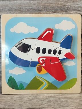 New Airplane Wooden Puzzle Sealed Plane Approximately 6 inch